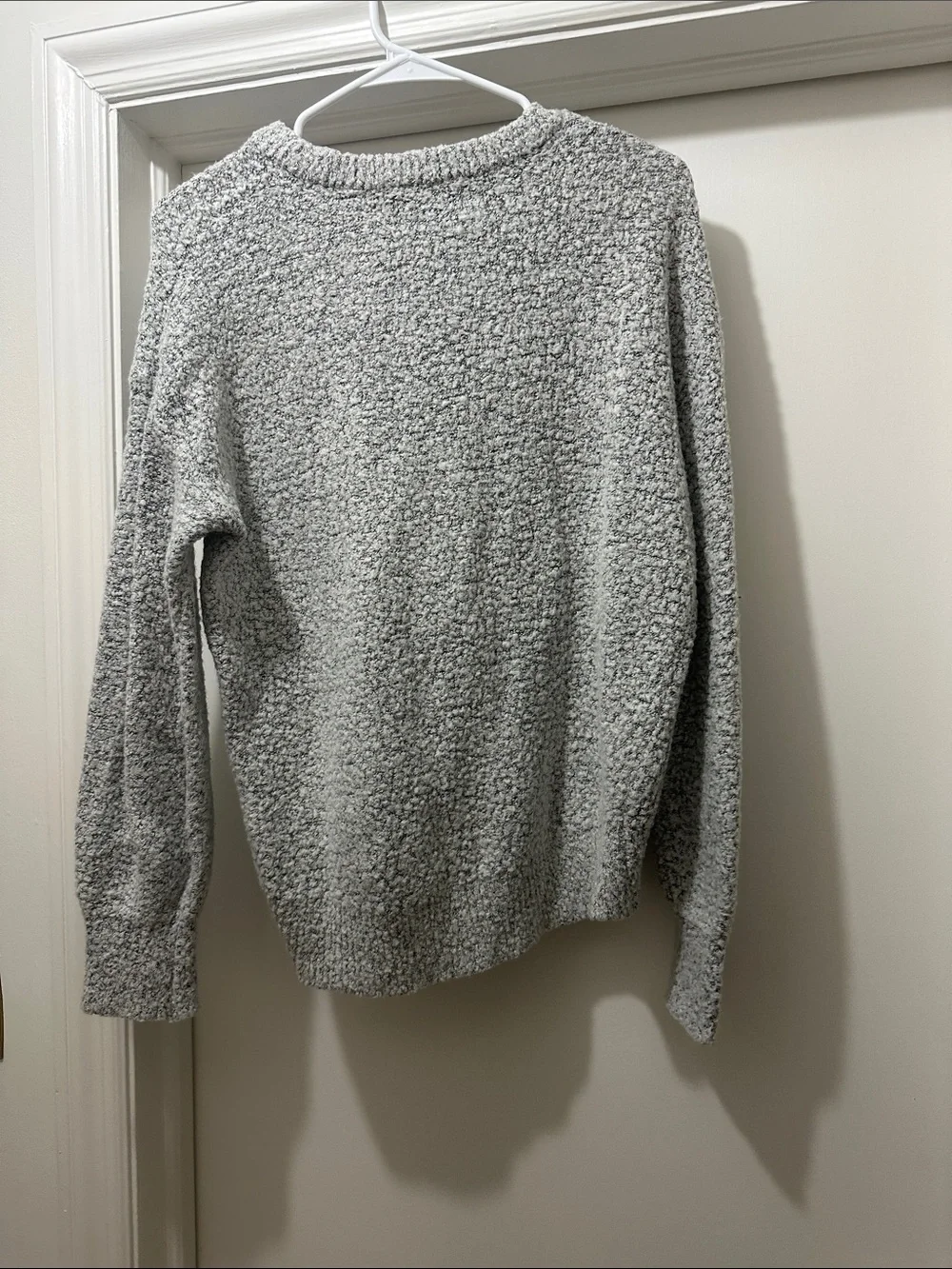 Old Navy Light Gray Bouclé Crewneck Sweater